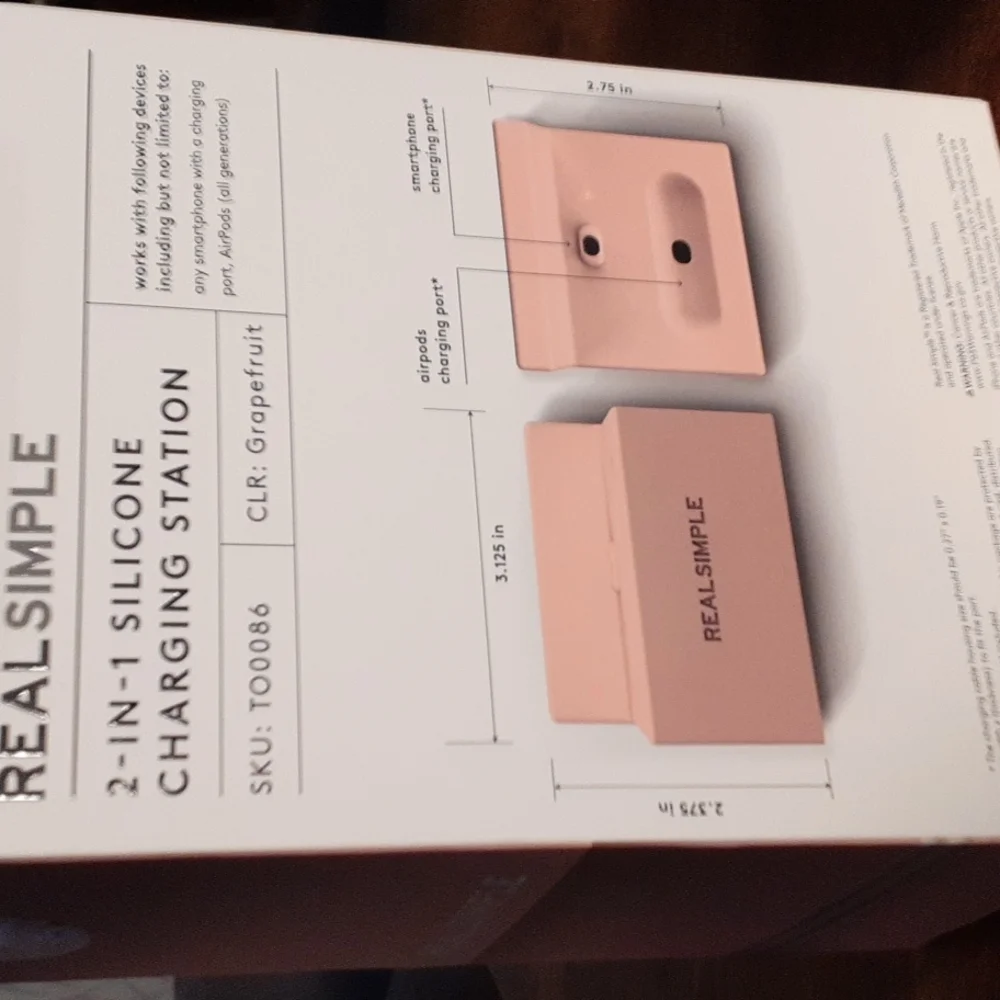 Argento SC Real Simple 2-in-1 Silicone Charging Station In Grapefruit